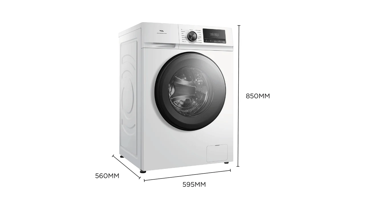 Wymiary pralki TCL FF0924WA0PL: 60 x 85 x 56 cm